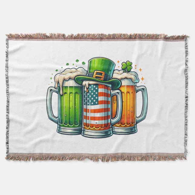 Irisches Bier Irland St. Patricks Day Trinkparty Decke (Vorderseite)