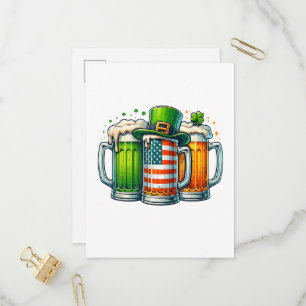 Irisches Bier Irland St. Patricks Day Trinkparty Einladungspostkarte