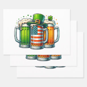 Irisches Bier Irland St Patricks Day Trinkparty Geschenkpapier Set