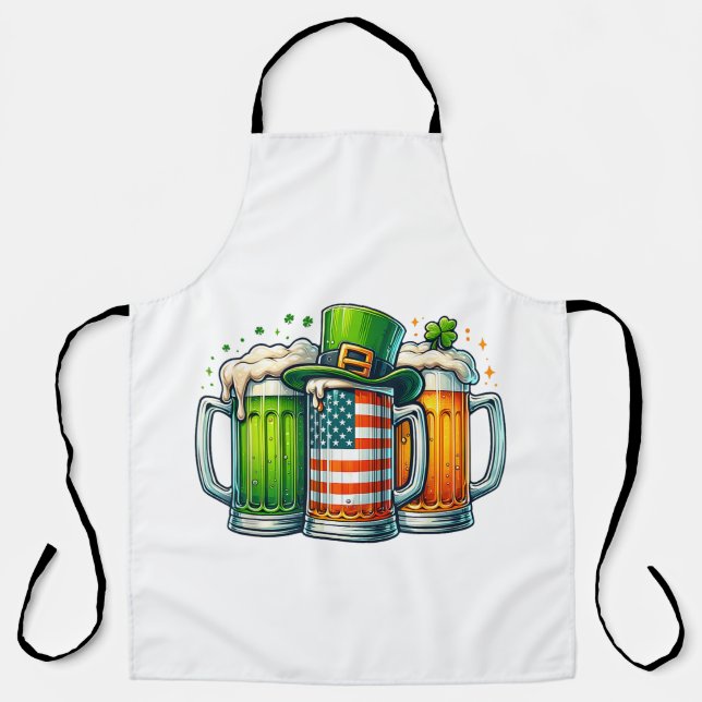 Irisches Bier Irland St Patricks Day Trinkparty Schürze (Vorderseite)