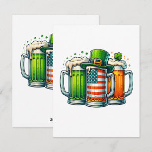 Irisches Bier Irland St. Patricks Tag Trinkparty Feiertagskarte