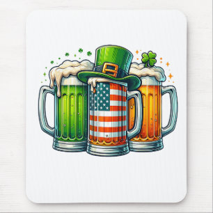 Irisches Bier Irland St. Patricks Tag Trinkparty Mousepad