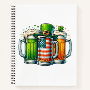 Irisches Bier Irland St. Patricks-Tag Trinkparty Notizbuch