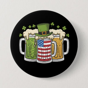 Irisches Bier Irland USA Amerikanische Flagge St.  Button