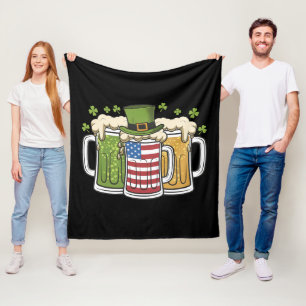 Irisches Bier Irland USA Amerikanische Flagge St.  Fleecedecke
