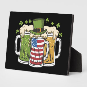Irisches Bier Irland USA Amerikanische Flagge St.  Fotoplatte