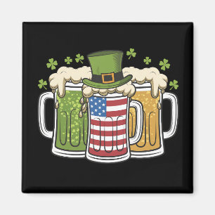 Irisches Bier Irland USA Amerikanische Flagge St. Magnet