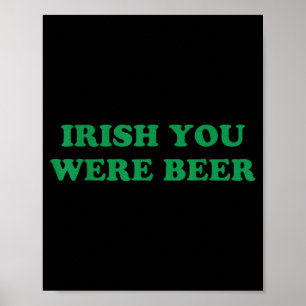 Irisches Bier lustige Kleeblatt Briefmarke St. Pat Poster