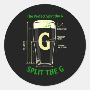 Irisches Bier teilt das G Shamrock St. Patrick's D Runder Aufkleber