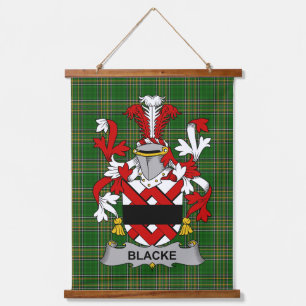 Irisches Blacke-Wappen Familienwappen Wandteppich Mit Holzrahmen