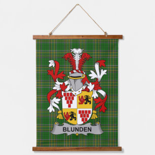 Irisches Blunden Wappen Familienwappen Wandteppich Mit Holzrahmen