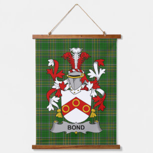 Irisches Bond-Wappen Familienwappen Wandteppich Mit Holzrahmen