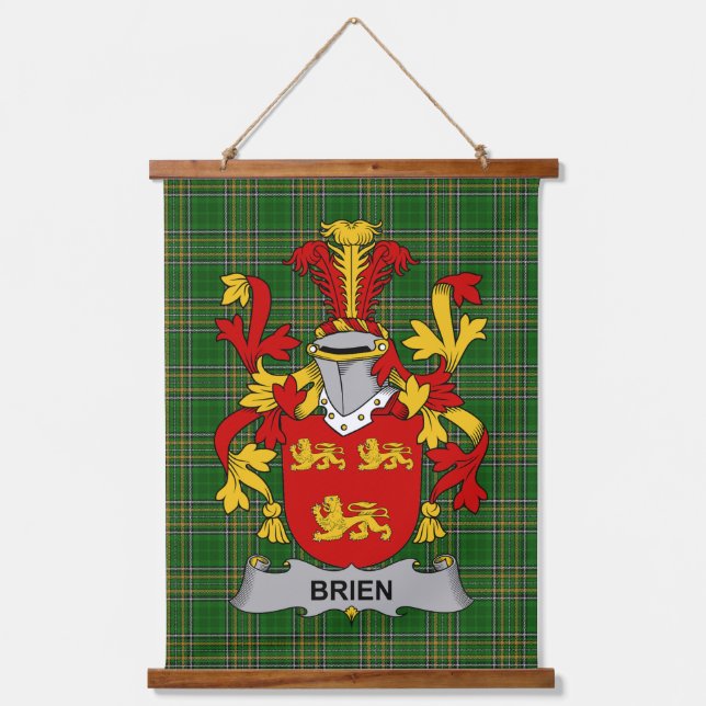 Irisches Brien oder Bryan Wappen Familienwappen Wandteppich Mit Holzrahmen (Vorderseite)