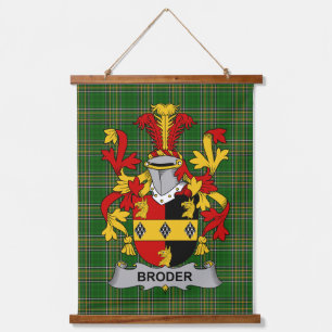 Irisches Broder oder O_Broder Wappen Familienwappe Wandteppich Mit Holzrahmen