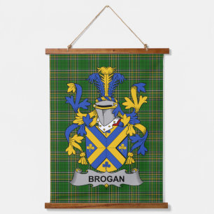 Irisches Brogan oder O_Brogan Wappen Familienwappe Wandteppich Mit Holzrahmen