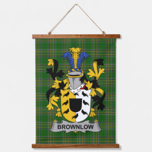 Irisches Brownlow-Wappen Familienwappen Wandteppich Mit Holzrahmen