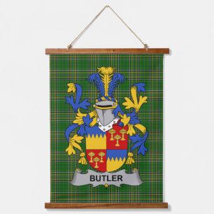 Irisches Butler-Wappen Familienwappen Wandteppich Mit Holzrahmen