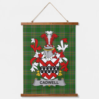 Irisches Cadwell oder Caddell Wappen Familienwappe Wandteppich Mit Holzrahmen