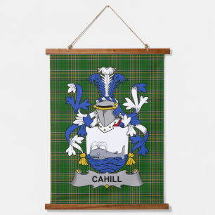 Irisches Cahill oder O_Cahill Wappen Familienwappe Wandteppich Mit Holzrahmen