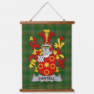Irisches Cantell-Wappen Familienwappen Wandteppich Mit Holzrahmen