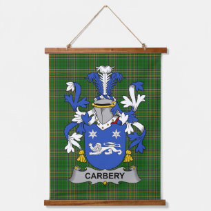 Irisches Carbery-Wappen Familienwappen Wandteppich Mit Holzrahmen
