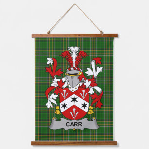 Irisches Carr-Wappen Familienwappen Wandteppich Mit Holzrahmen