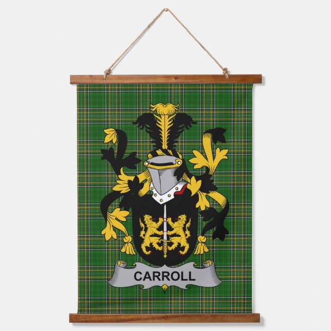 Irisches Carroll oder O_Carroll Wappen Familienwap Wandteppich Mit Holzrahmen (Vorderseite)