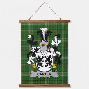 Irisches Carter-Wappen Familienwappen Wandteppich Mit Holzrahmen