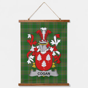 Irisches Cogan oder O_Cogan Wappen Familienwappen Wandteppich Mit Holzrahmen