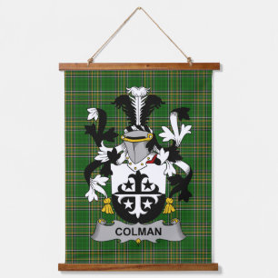 Irisches Colman oder McColman Wappen Familienwappe Wandteppich Mit Holzrahmen