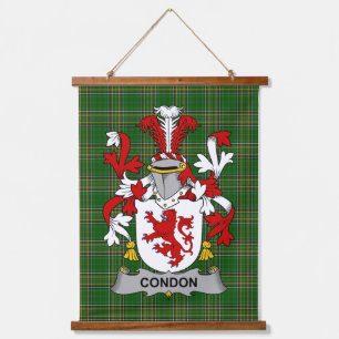 Irisches Condon Wappen Familienwappen Wandteppich Mit Holzrahmen
