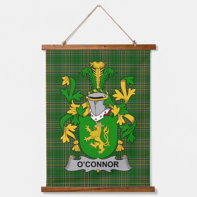 Irisches Connor oder O_Connor (Kerry) Wappen Fami Wandteppich Mit Holzrahmen (Vorderseite)
