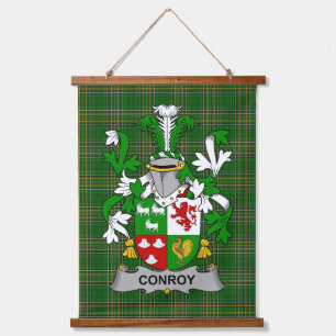 Irisches Conroy oder O_Conry Wappen Familienwappen Wandteppich Mit Holzrahmen