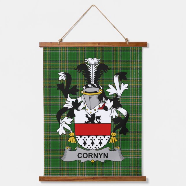 Irisches Cornyn oder O_Cornyn Wappen Familienwappe Wandteppich Mit Holzrahmen (Vorderseite)