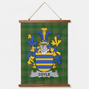 Irisches Coyle oder McCoyle Wappen Familienwappen Wandteppich Mit Holzrahmen