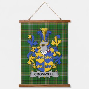 Irisches Cromwell-Wappen Familienwappen Wandteppich Mit Holzrahmen