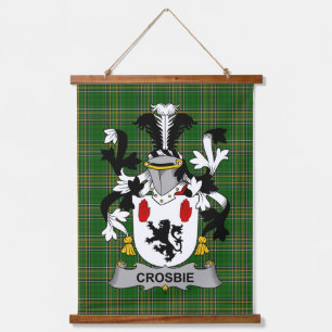 Irisches Crosbie oder McCrossan Wappen Familienwap Wandteppich Mit Holzrahmen