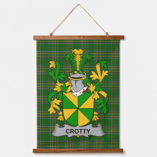 Irisches Crotty oder O_Crotty Wappen Familienwappe Wandteppich Mit Holzrahmen