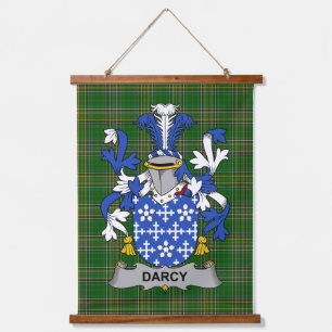 Irisches Darcy oder Dorsey Wappen Familienwappen Wandteppich Mit Holzrahmen