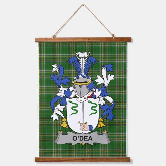 Irisches Dea oder O_Dea Wappen Familienwappen Wandteppich Mit Holzrahmen (Vorderseite)