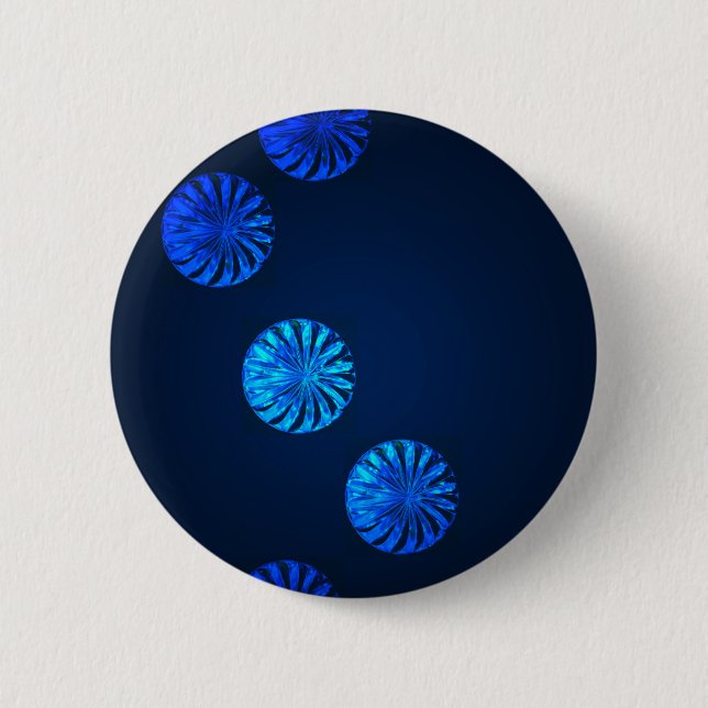 Irisches Design Blaues Kristall Button (Vorderseite)