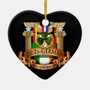 Irisches deutsches All-Amerikanisches Keramik Ornament