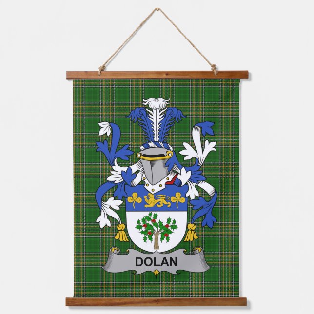 Irisches Dolan oder O_Dolan Wappen Familienwappen Wandteppich Mit Holzrahmen (Vorderseite)