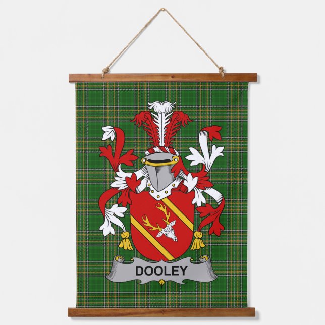 Irisches Dooley oder O_Dooley Wappen Familienwappe Wandteppich Mit Holzrahmen (Vorderseite)