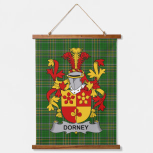 Irisches Dorney oder O_Dorney Wappen Familienwappe Wandteppich Mit Holzrahmen
