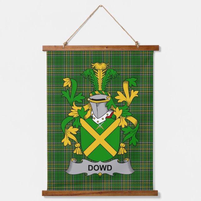 Irisches Dowd oder O_Dowd Wappen Familienwappen Wandteppich Mit Holzrahmen (Vorderseite)