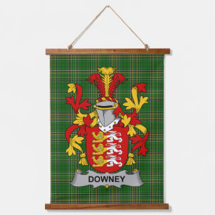 Irisches Downey oder O_Downey Wappen Familienwappe Wandteppich Mit Holzrahmen
