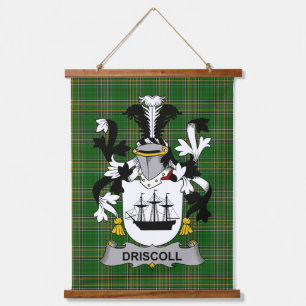 Irisches Driscoll oder O_Driscoll Wappen Familien Wandteppich Mit Holzrahmen