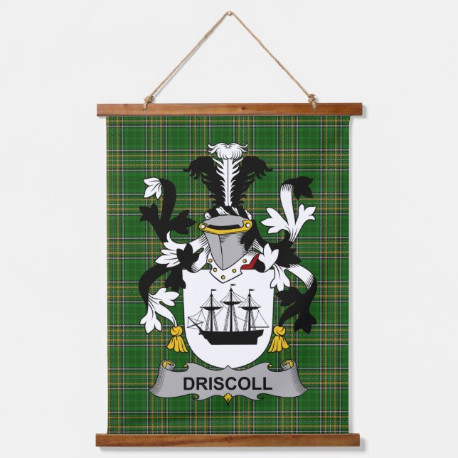 Irisches Driscoll oder O_Driscoll Wappen Familien  Wandteppich Mit Holzrahmen (Vorderseite)