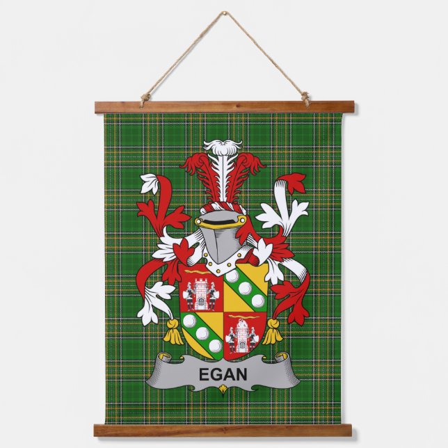 Irisches Egan oder McEgan Wappen Familienwappen Wandteppich Mit Holzrahmen (Vorderseite)